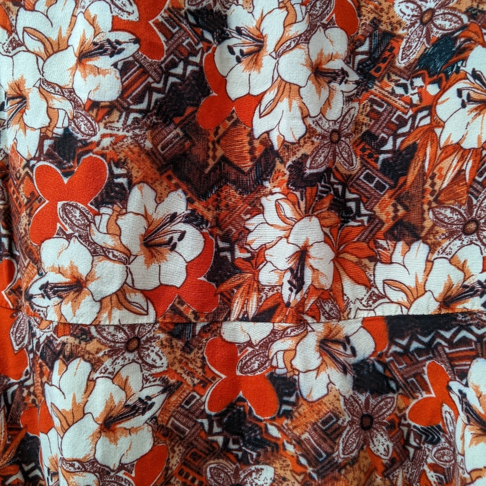 Tropical Sag Harbor rayon floral flutter hem A-line skirt size XL in EUC - Picture 5 of 5